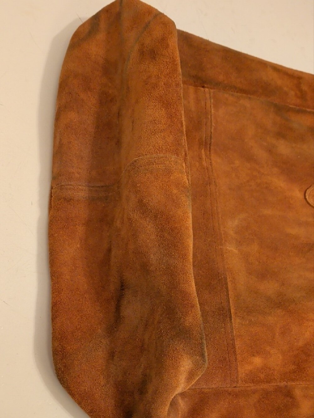 Vintage L.L. Bean Large Rust Brown Suede Leather Duffel Tote - Picture 3 of 14